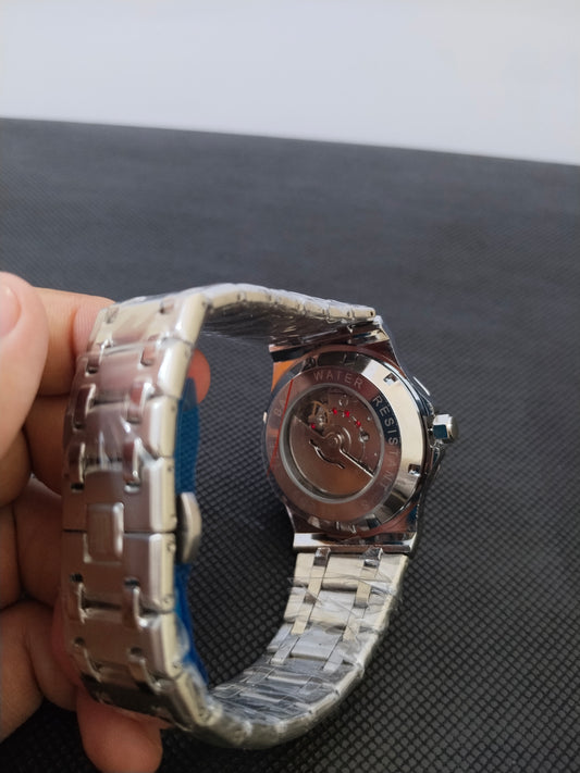 Audemars Piguet Silver Chain with Blue Dial(Swiss Movement)