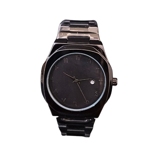 Black Arabic Aura Stainless Steel Shine Dial