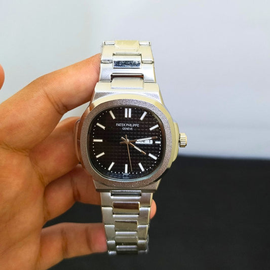 Patek Philippe Silver With Black Dial