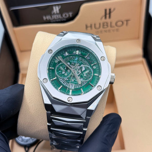 Hublot Diamond Cut  Green Dial