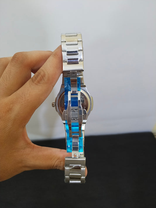 Patek Philippe Silver With Blue Dial