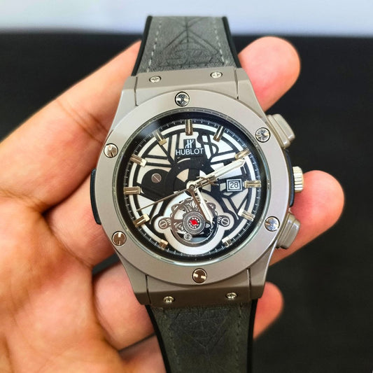 Hublot Black Plain With Grey Strap